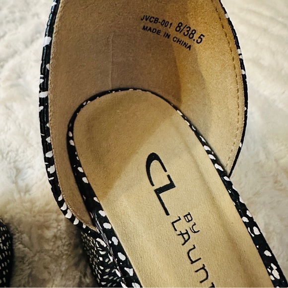 CL by Laundry Women's Black and White Polka Dot Ankle Strap Sandals Size 8 - Picture 8 of 9